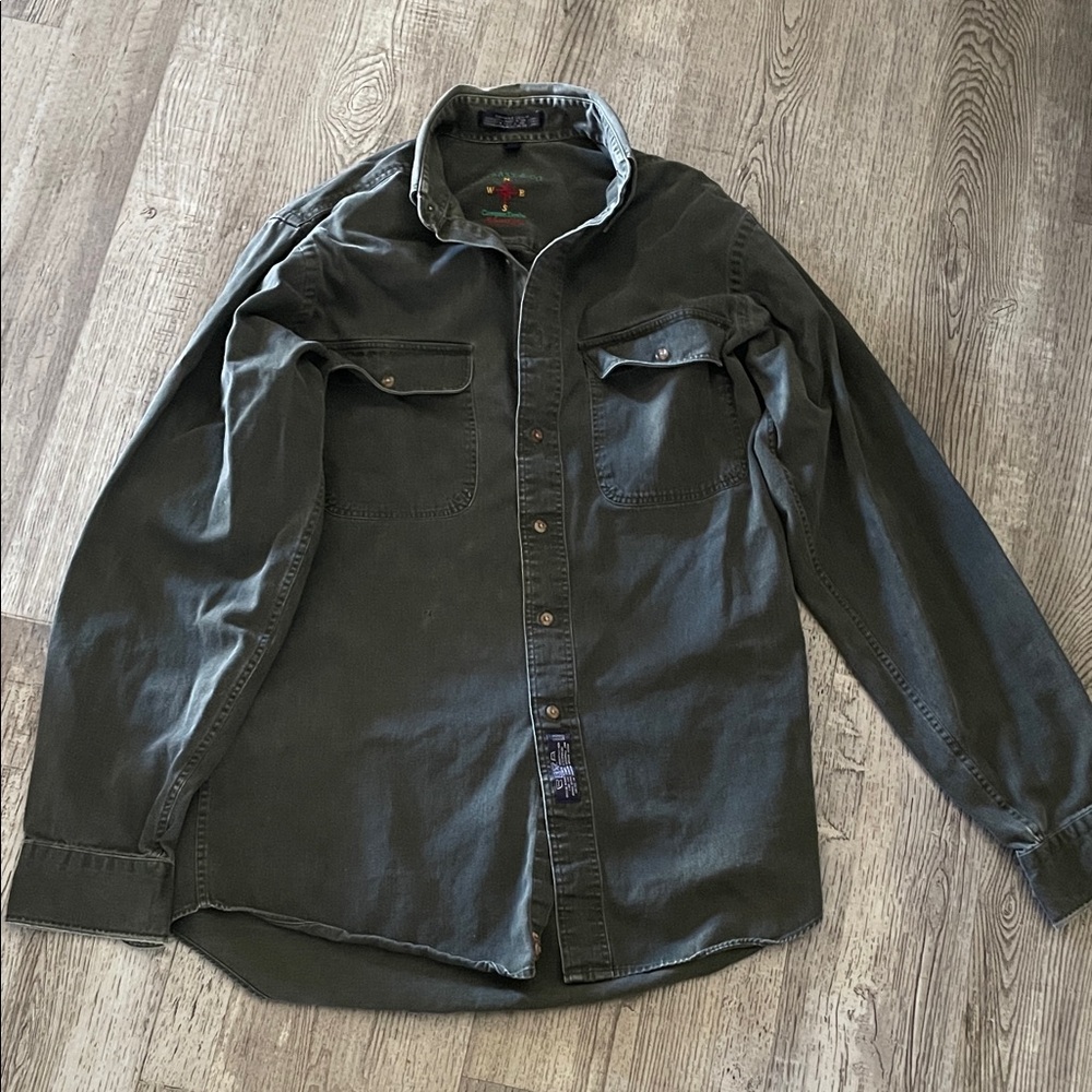 G.H. Bass & Co. Olive Green Casual Button-Down Shirt